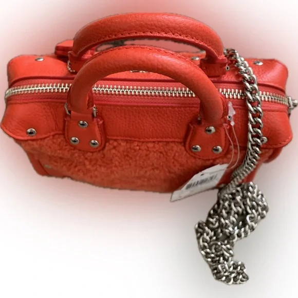 COACH RHYDER SATCHEL 18 IN SHEARLING AND LEATHER NWT - Picture 4 of 9